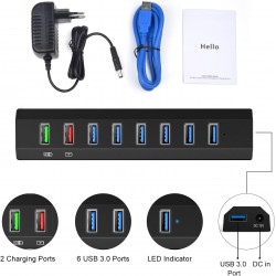 HUB USB 3.0 - 8 Ports ( 6 *...